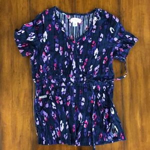 Koi Floral Scrub Top